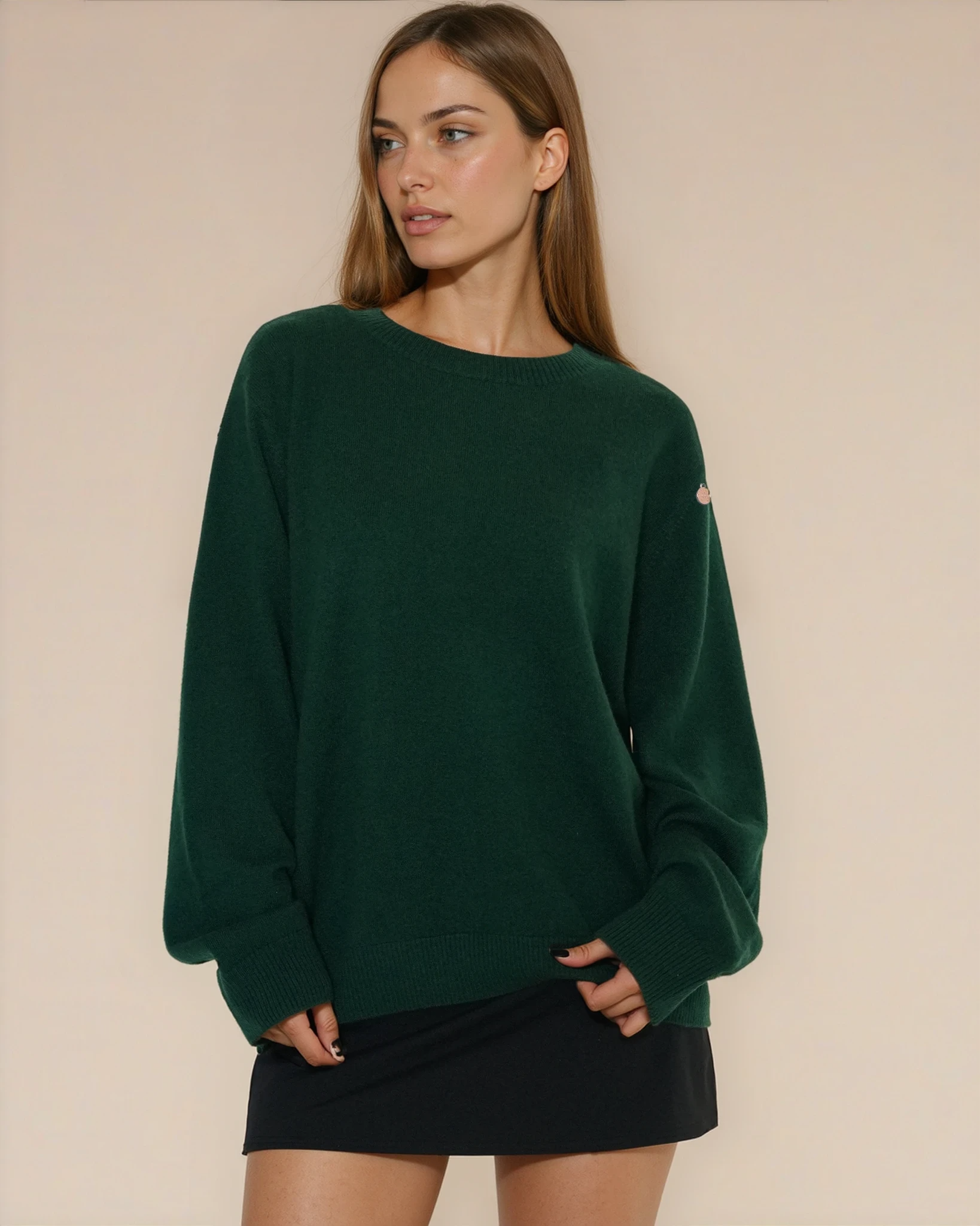 Beau Oversized Crewneck Cashmere Sweater – rebody