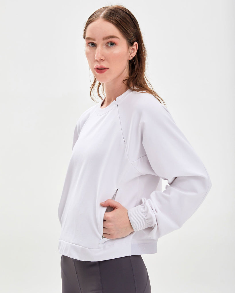 City Zip Crop Crewneck - rebody