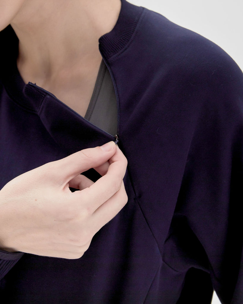 City Zip Crop Crewneck - rebody