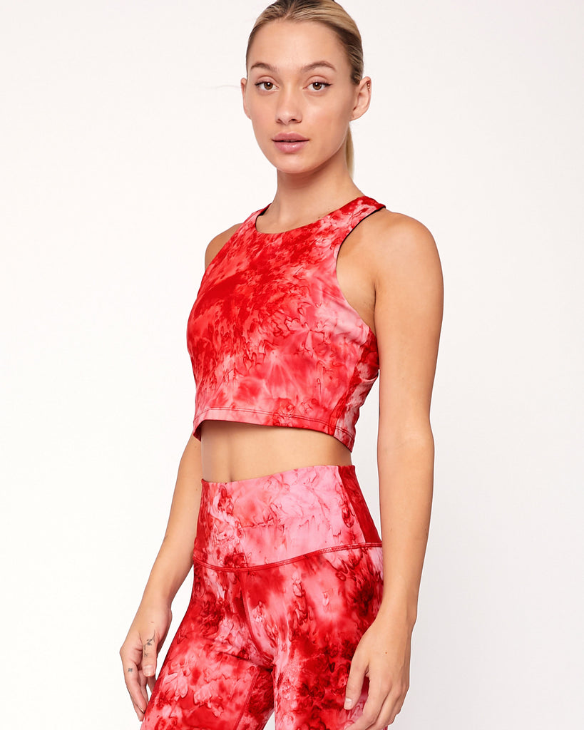 Moment Marble Dye High Neck Crop Bra - rebody