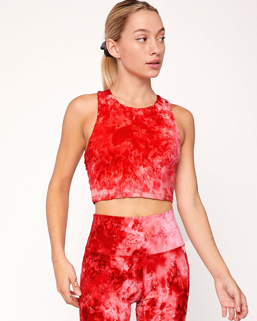 Moment Marble Dye High Neck Crop Bra - rebody