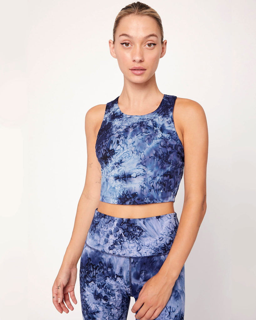 Moment Marble Dye High Neck Crop Bra - rebody