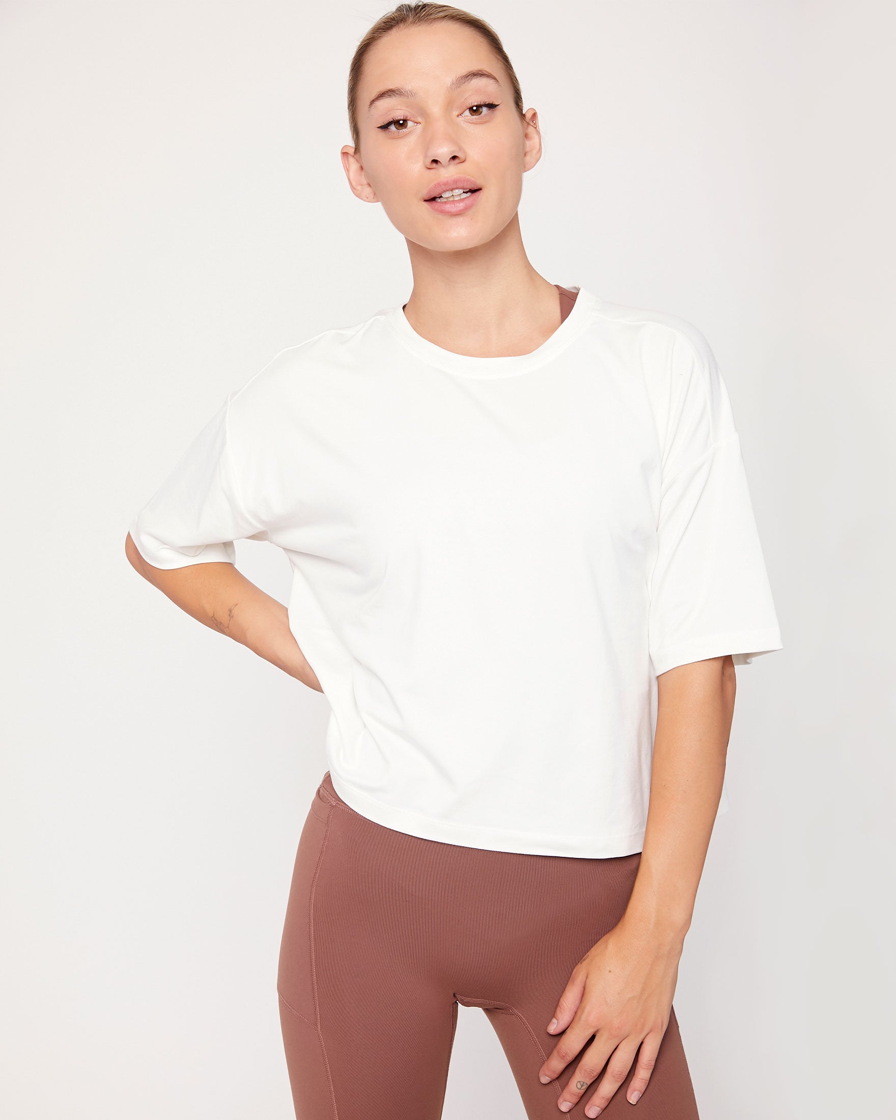 Rebody | Cozy Boxy Tee | Athleisure Tops | Cute Workout Tops – rebody