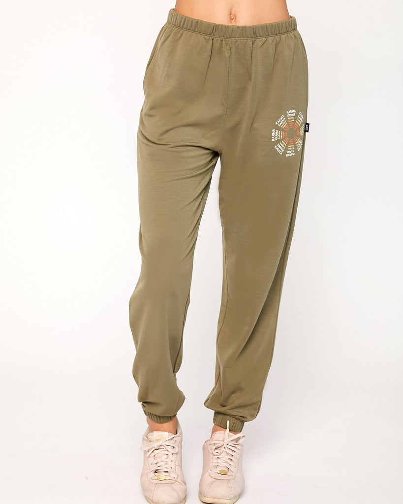 Karma Graphic Viscose Blend Sweatpants - rebody