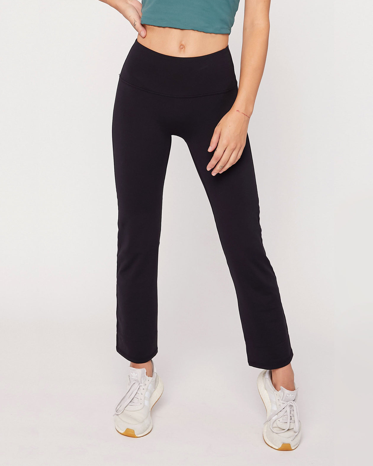 Black Bootcut Yoga Pants With Pockets For Women High Stretch