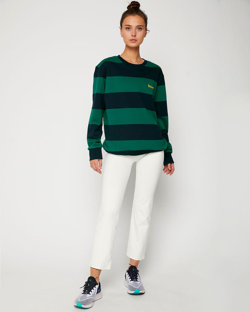 Embroidered Rebody Rugby Striped Sweatshirt *Sustainable - rebody