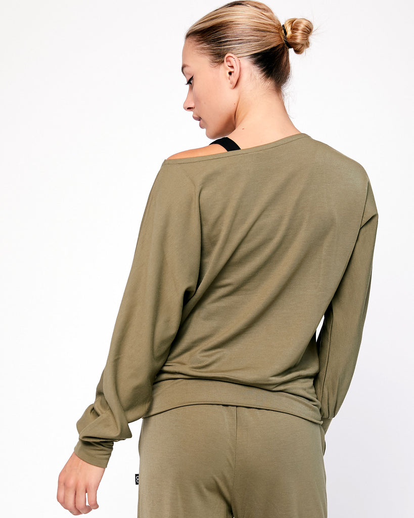 Karma Graphic Viscose Blend Long Sleeve Top - rebody