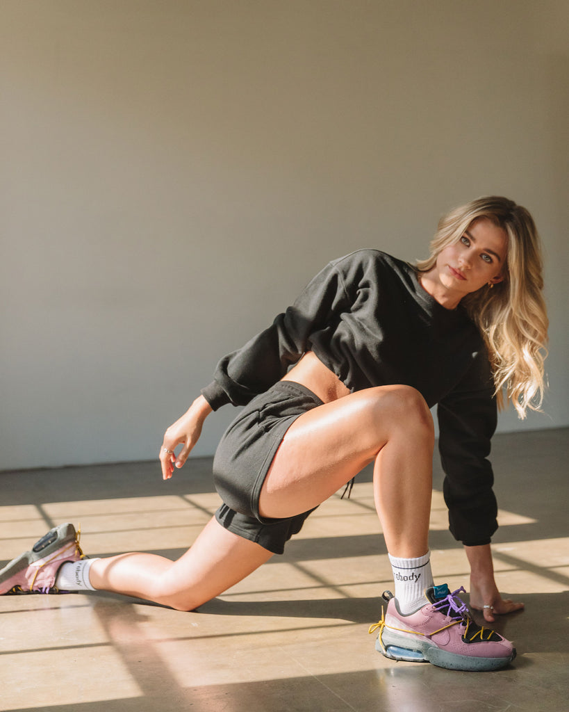 Biker French Terry Shorts Black Full 2